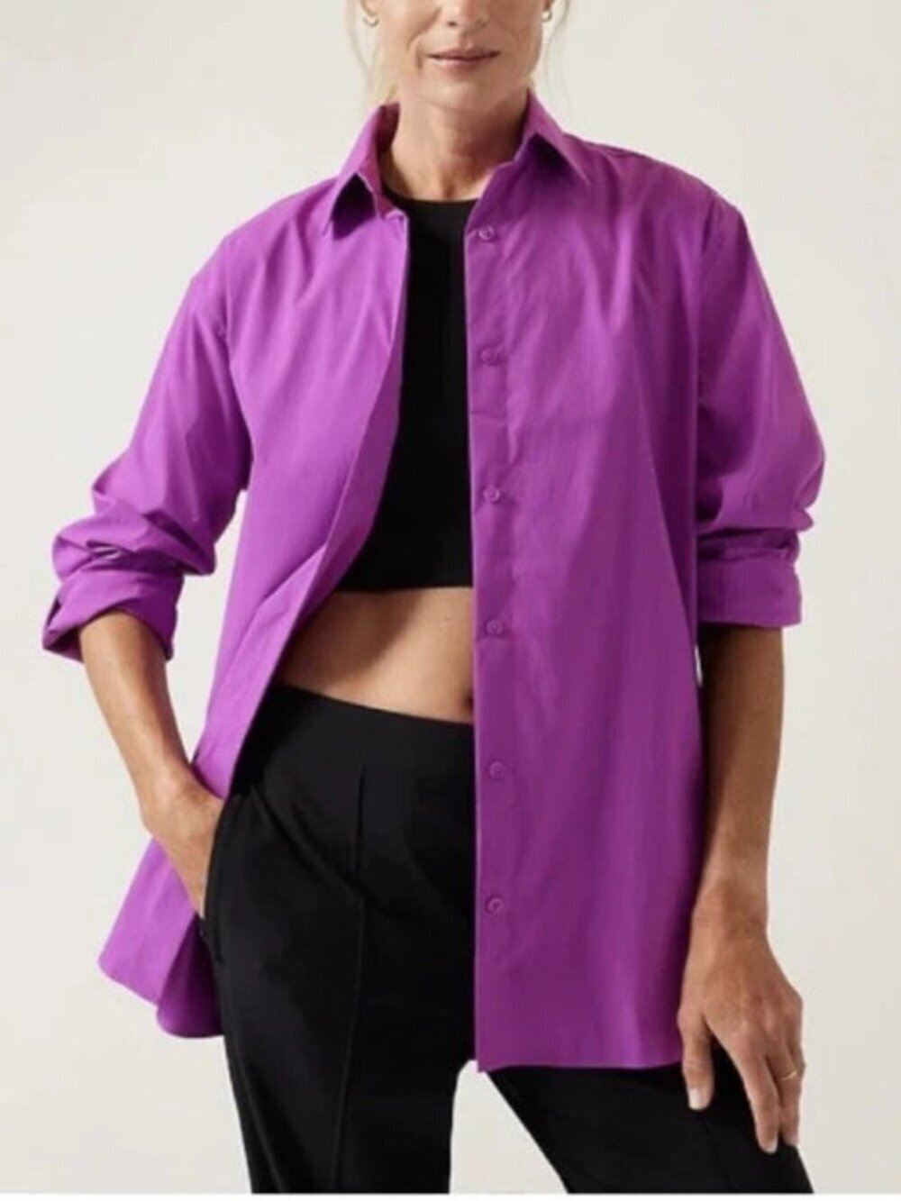 Athleta Performance Oversized Poplin Top